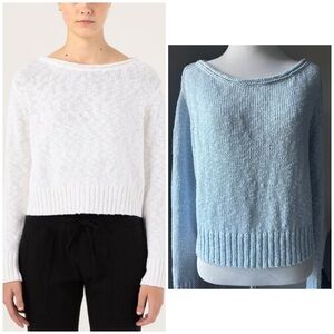 James Perse Cotton Linen Boatneck Pullover